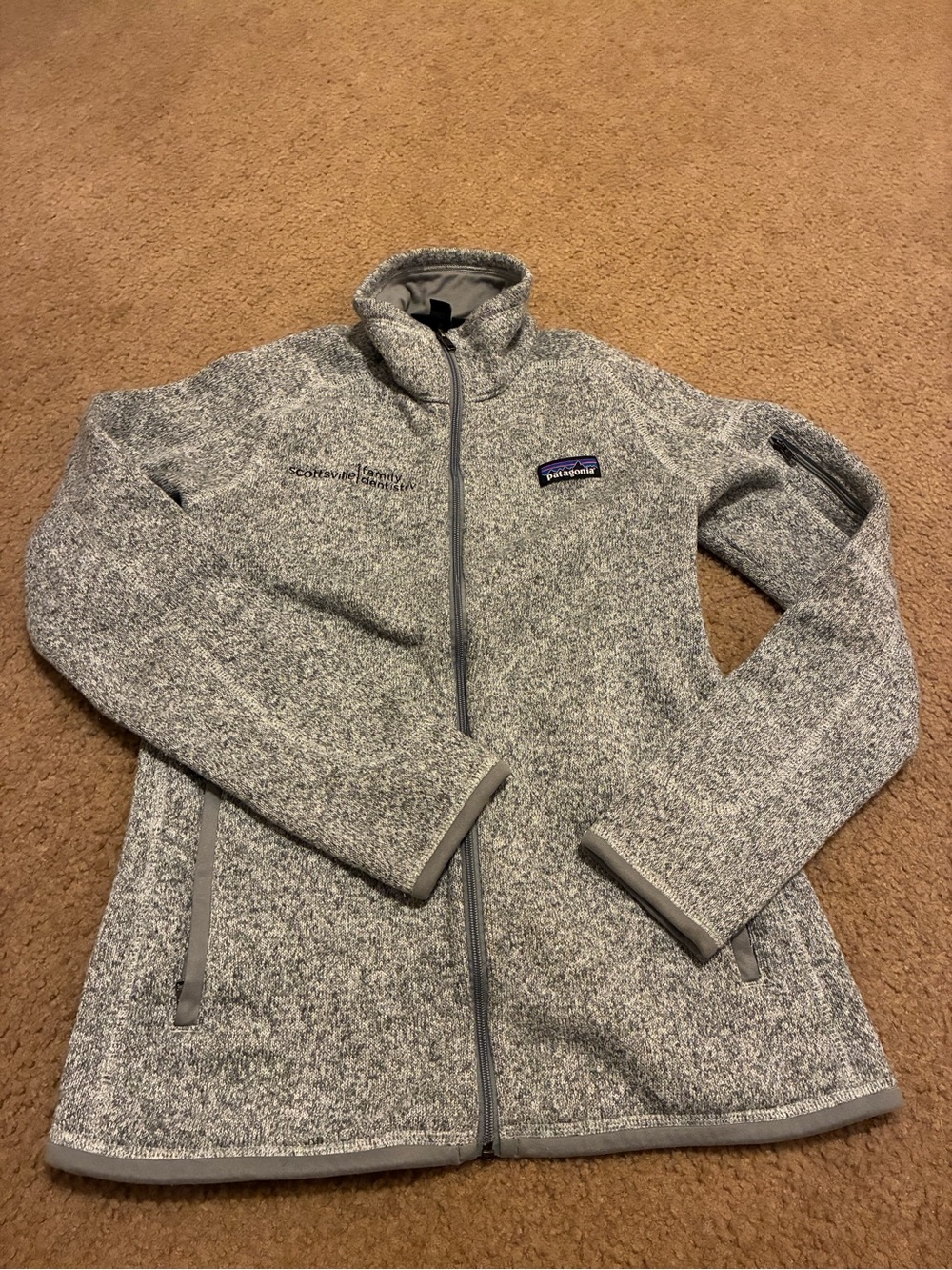 Patagonia Heather Gray Full-Zip Bomber Jacket